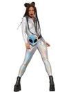 FEVER MISS WHIPLASH MIRROR HOLOGRAPHIC COSTUME, ADULT - S - Front