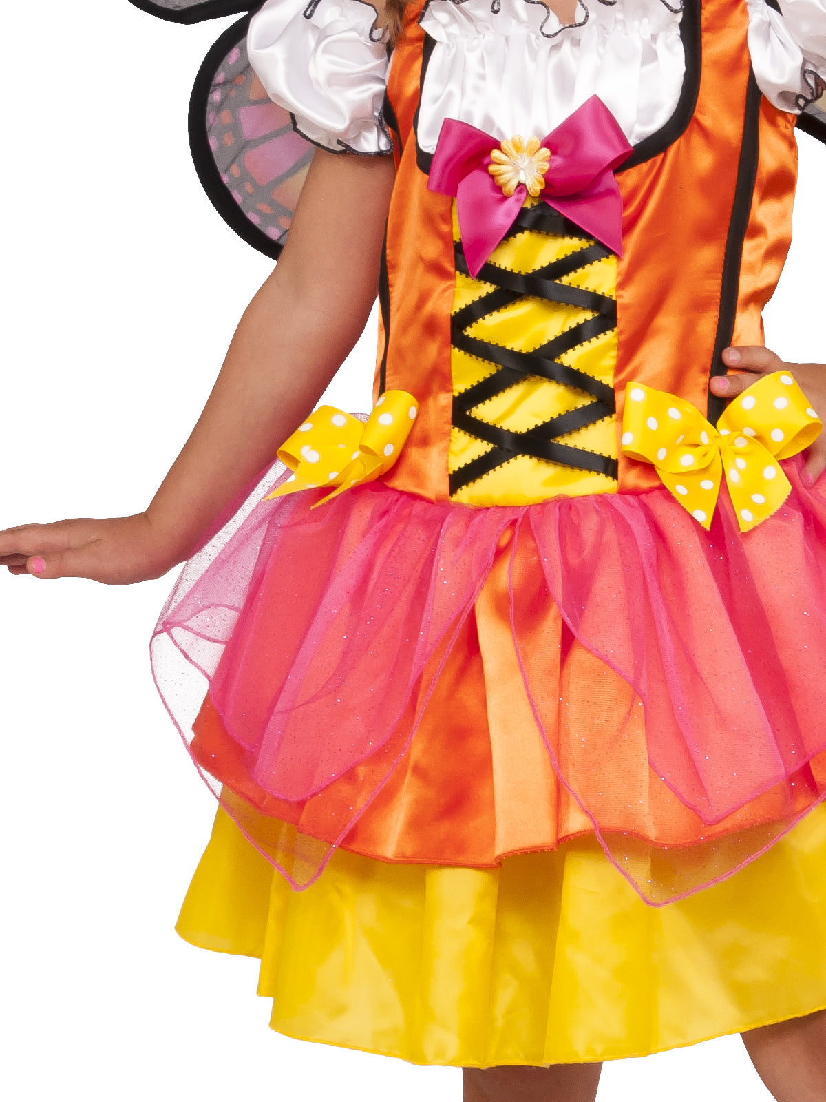 GLITTERY ORANGE BUTTERFLY COSTUME, CHILD - Side