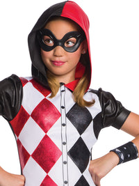 HARLEY QUINN DCSHG HOODIE COSTUME, CHILD - Back