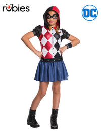 HARLEY QUINN DCSHG HOODIE COSTUME, CHILD - Front