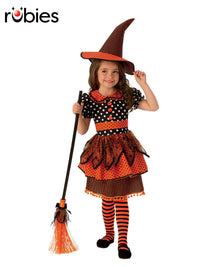 POLKA DOT WITCH COSTUME, CHILD - Front