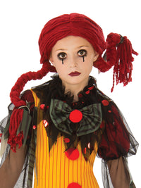 ZOMBIE GIRL CLOWN COSTUME, CHILD - Back