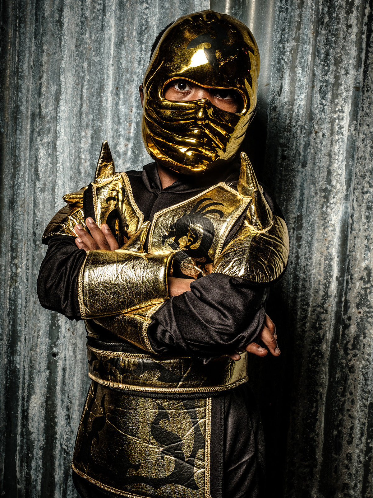 GOLD NINJA COSTUME, CHILD