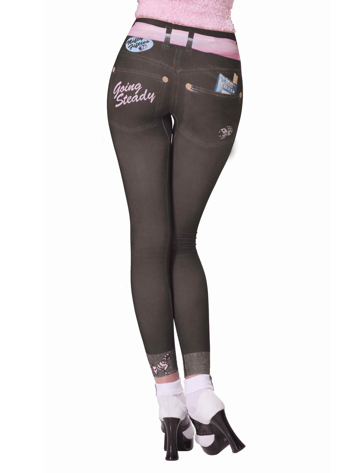 50'S JEAN LEGGINGS, ADULT - XS-S - Side