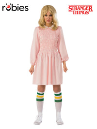 ELEVEN PINK DRESS COSTUME STRANGER THINGS, ADULT - STD - Front