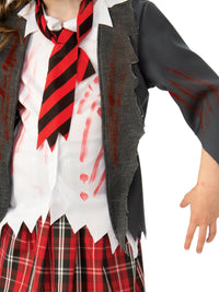 ZOMBIE SCHOOLGIRL COSTUME, CHILD - Back