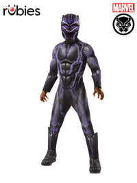BLACK PANTHER SUPER DELUXE BATTLE COSTUME, CHILD - L - Front