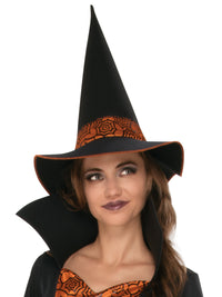 ORANGE &amp; BLACK WITCH COSTUME, ADULT - Back