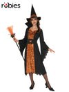 ORANGE &amp; BLACK WITCH COSTUME, ADULT - Front