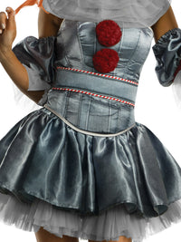 PENNYWISE 'IT' CH 2 DELUXE WOMENS COSTUME - SIZE S - Side