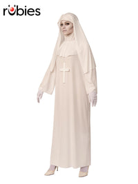 WHITE NUN COSTUME, ADULT - STD - Front