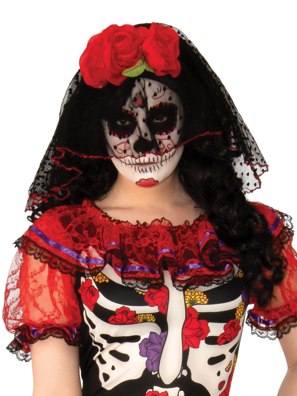 DAY OF THE DEAD WOMENS COSTUME, ADULT - Back