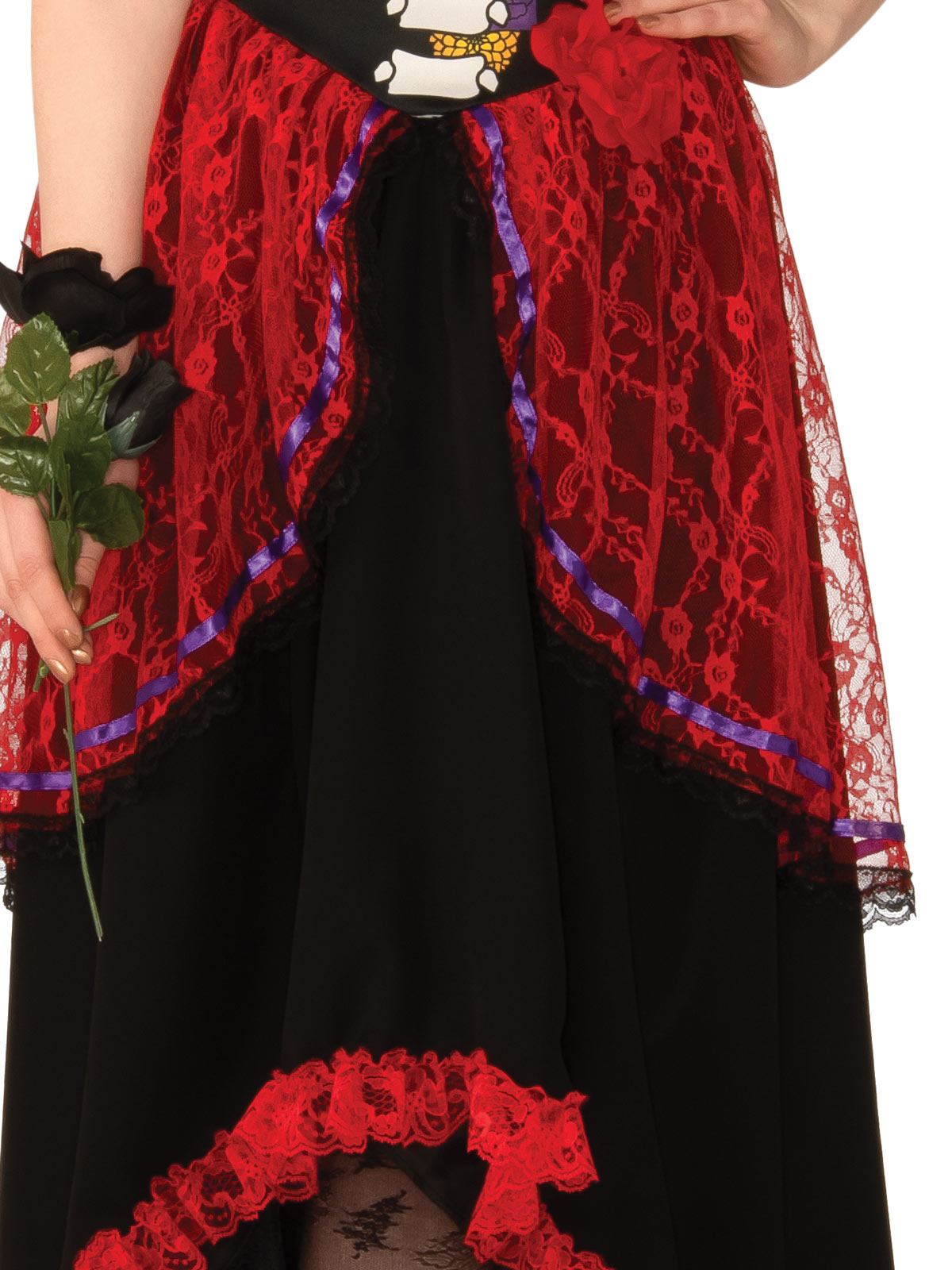 DAY OF THE DEAD WOMENS COSTUME, ADULT - Side