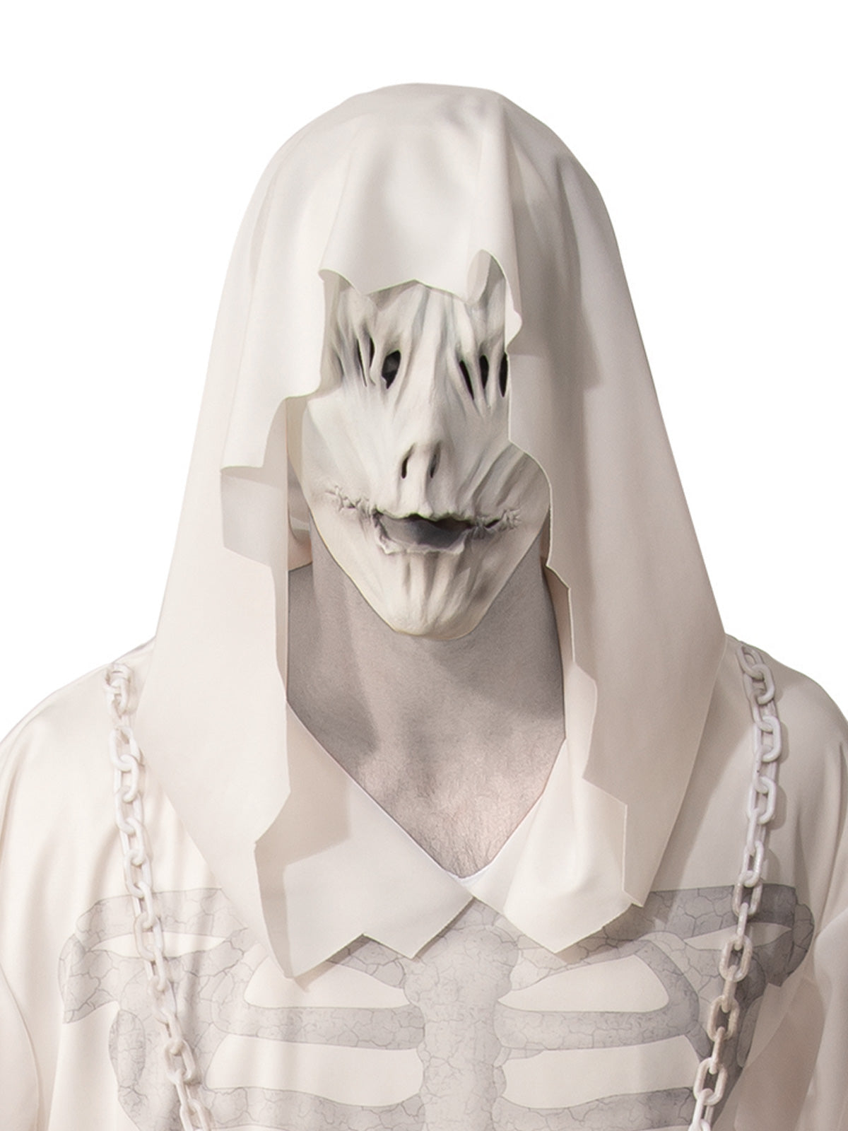 HOODED GHOST COSTUME - SIZE STD - Back