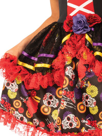 DAY OF THE DEAD GIRLS COSTUME, CHILD - S - Side