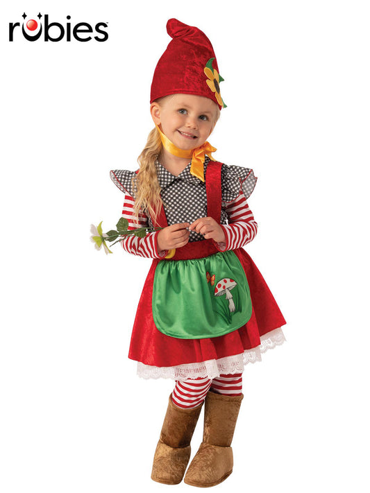 GARDEN GNOME GIRL COSTUME, CHILD - Front
