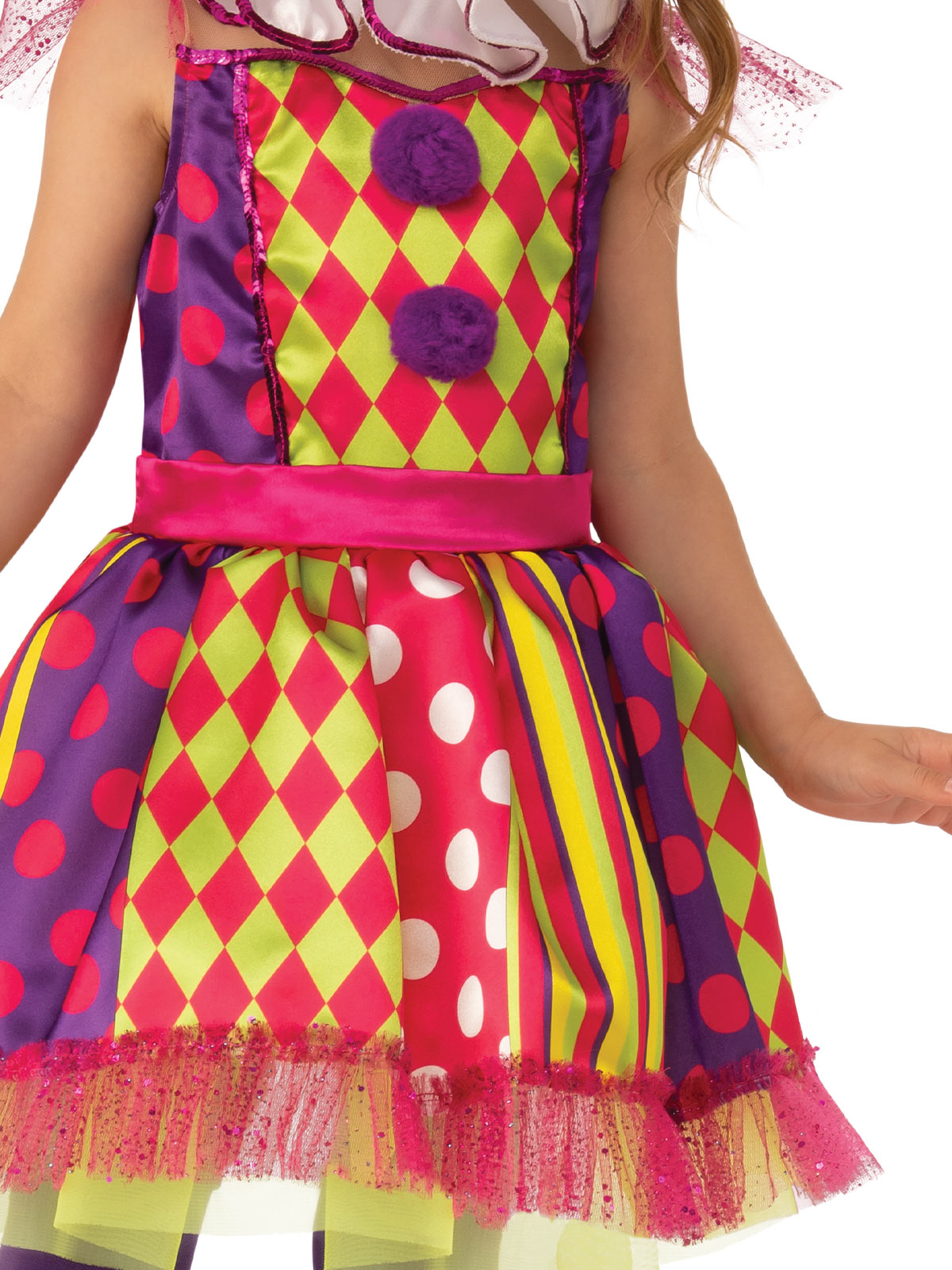 BRIGHT CLOWN COSTUME, CHILD - L - Side