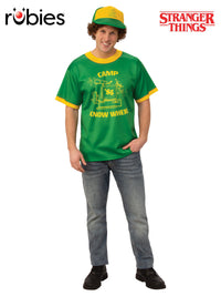 DUSTIN CAMP KNOW WHERE STRANGER THINGS T-SHIRT, ADULT - Front