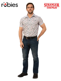 JIM HOPPER STRANGER THINGS HAWAIIAN SHIRT, ADULT - Front