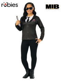 AGENT M FEMALE COSTUME TOP: MEN IN BLACK 4, ADULT - Front