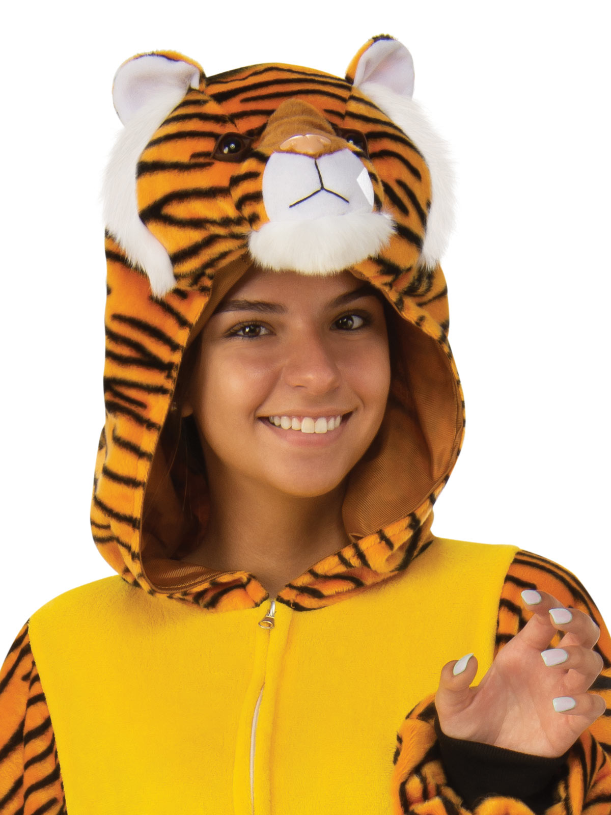 TIGER FURRY ONESIE COSTUME, ADULT - Side