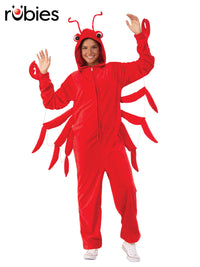 LOBSTER FURRY ONESIE COSTUME, ADULT - Front
