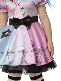 LITTLE BLUE SKELLY GIRL COSTUME, CHILD - Side
