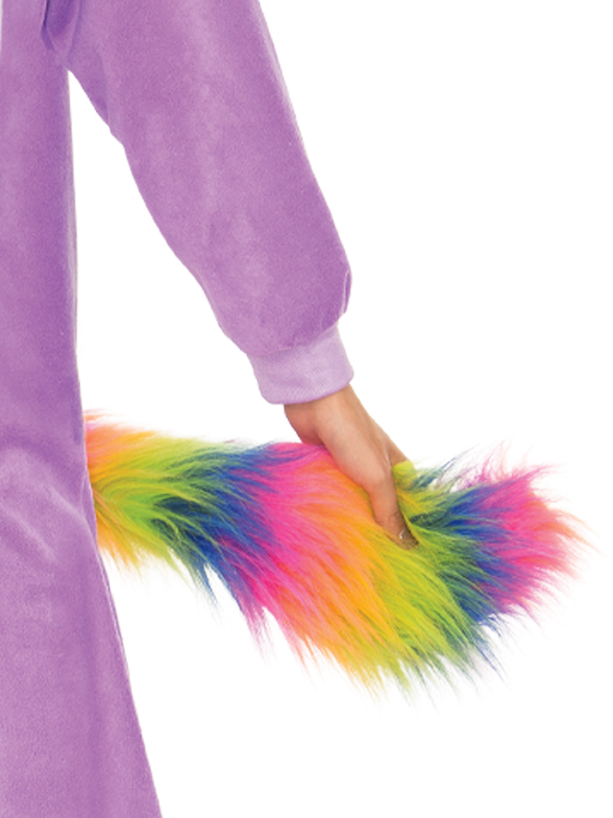 PURPLE UNICORN HOODED ONESIE COSTUME, ADULT - Side