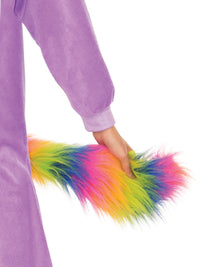 PURPLE UNICORN HOODED ONESIE COSTUME, ADULT - Side