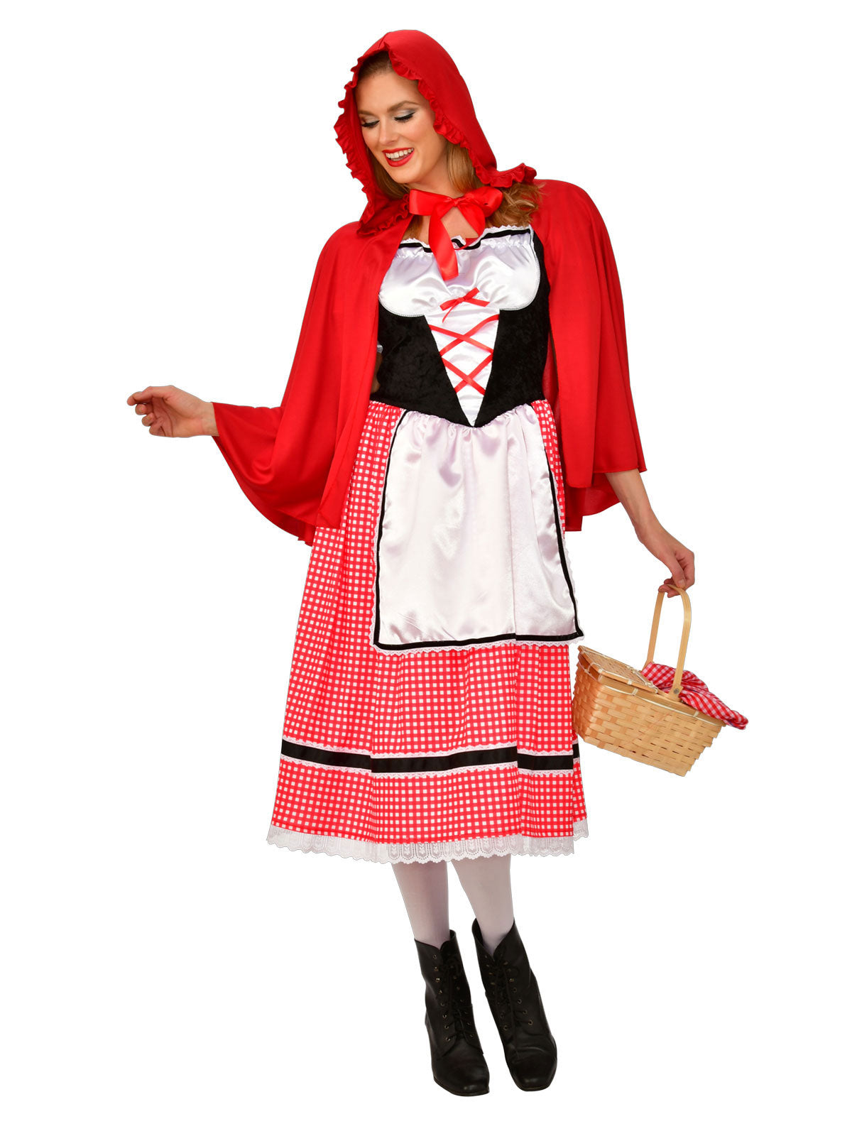 LITTLE RED RIDING HOOD LADIES COSTUME, ADULT - Back