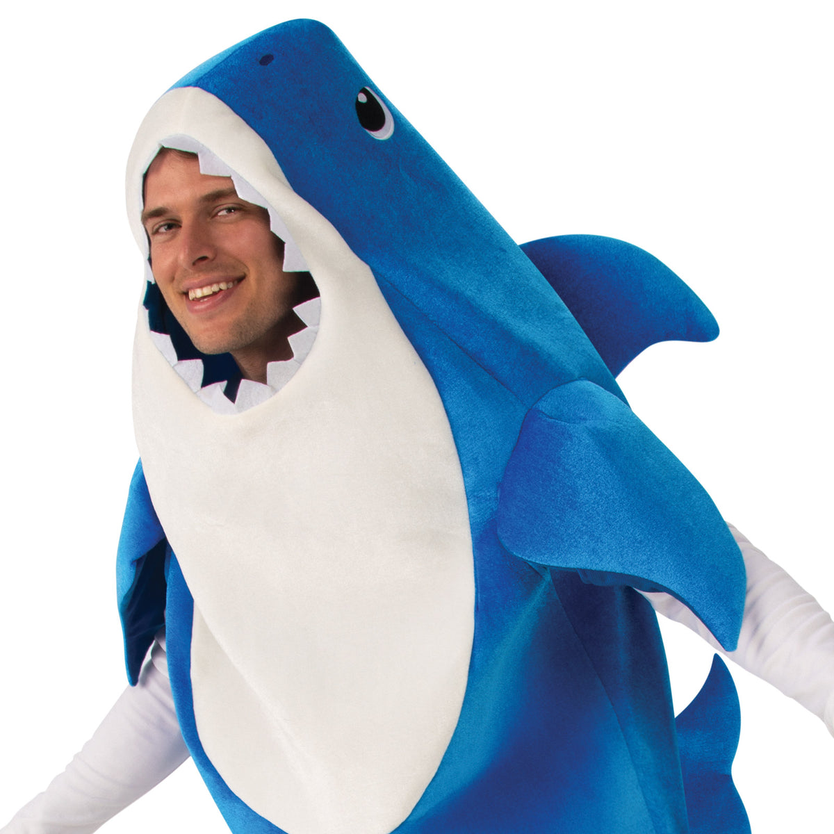DADDY SHARK DELUXE BLUE COSTUME, ADULT - STD - Back