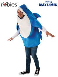 DADDY SHARK DELUXE BLUE COSTUME, ADULT - STD - Front