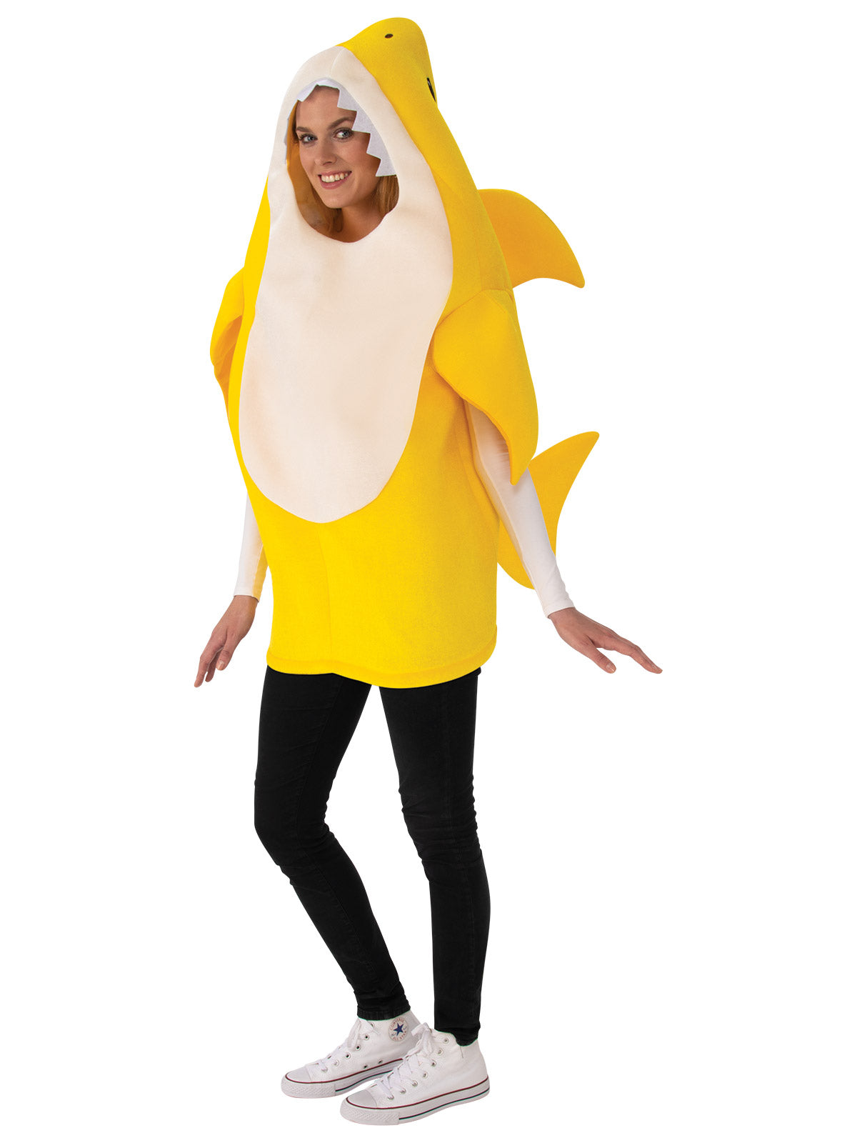 BABY SHARK DELUXE YELLOW COSTUME, ADULT - STD - Back