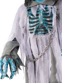 WHITE DEMON HOODED ROBE COSTUME, CHILD - L - Side