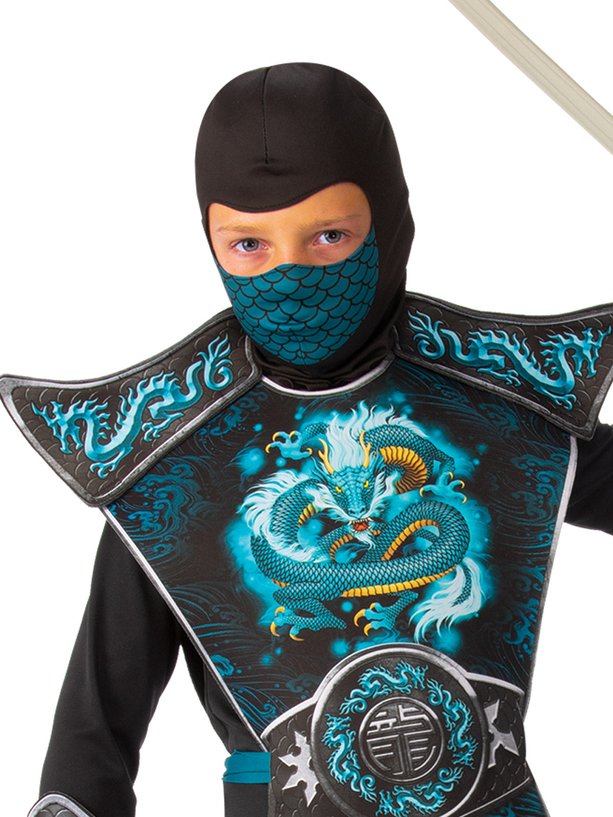BLUE DRAGON NINJA COSTUME, CHILD - S - Back
