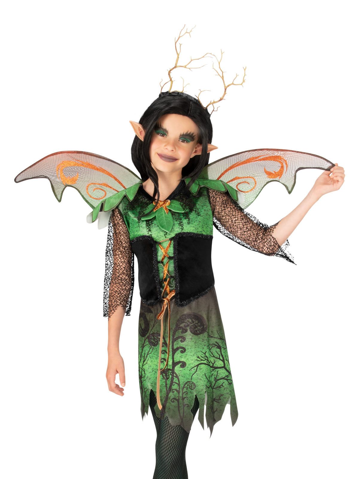 EVIL ELF GIRLS COSTUME, CHILD - L - Side