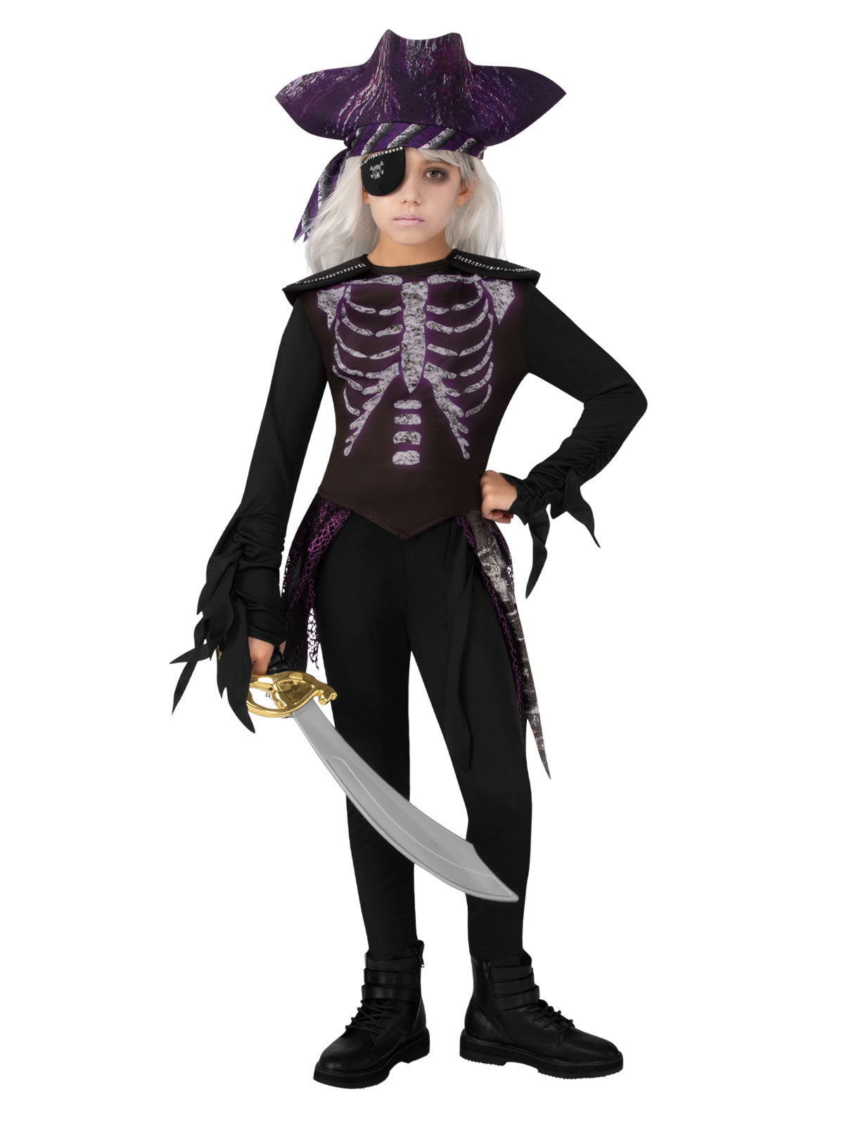 GHOST SHIP PIRATE GIRLS COSTUME, CHILD - Back