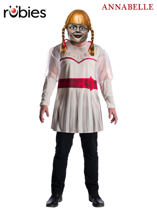 ANNABELLE COSTUME TOP AND MASK, ADULT - Front