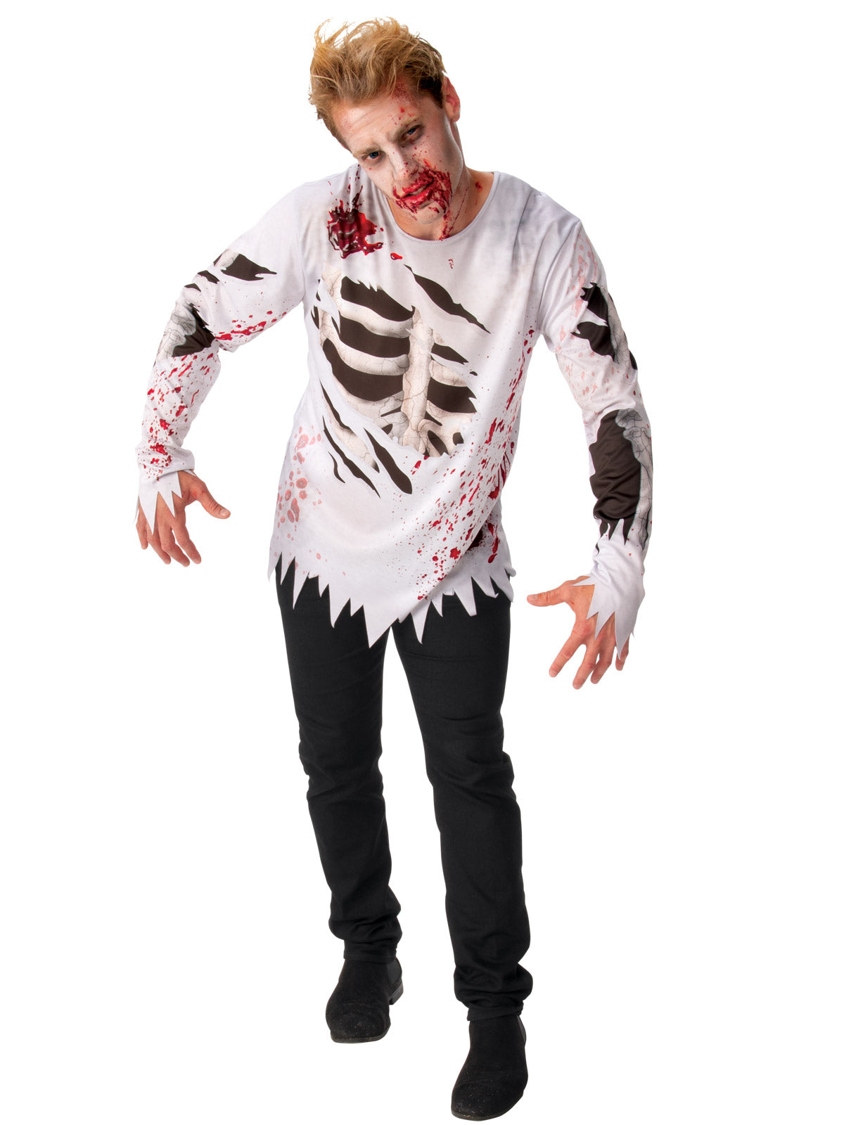 ZOMBIE COSTUME TOP, ADULT - Back
