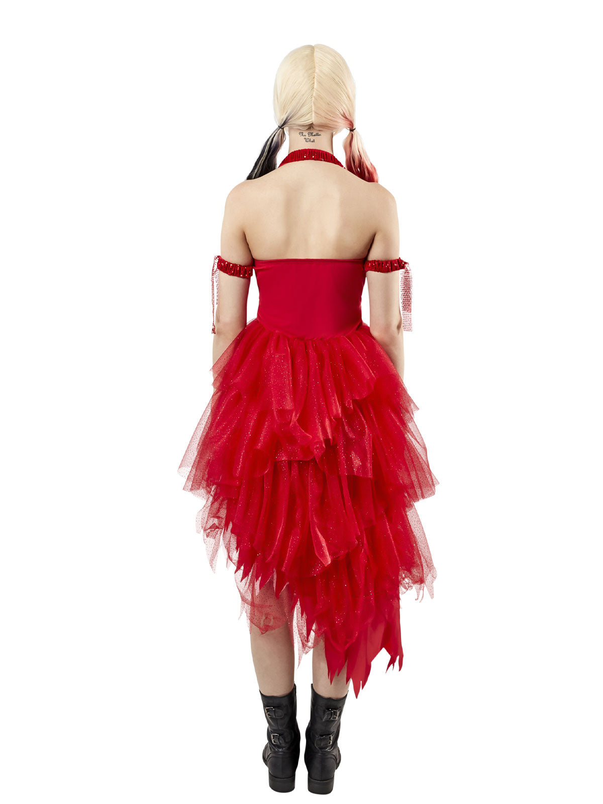 HARLEY QUINN RED DRESS COSTUME, ADULT - Back