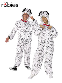 DALMATIAN FURRY ONESIE COSTUME, ADULT - Front