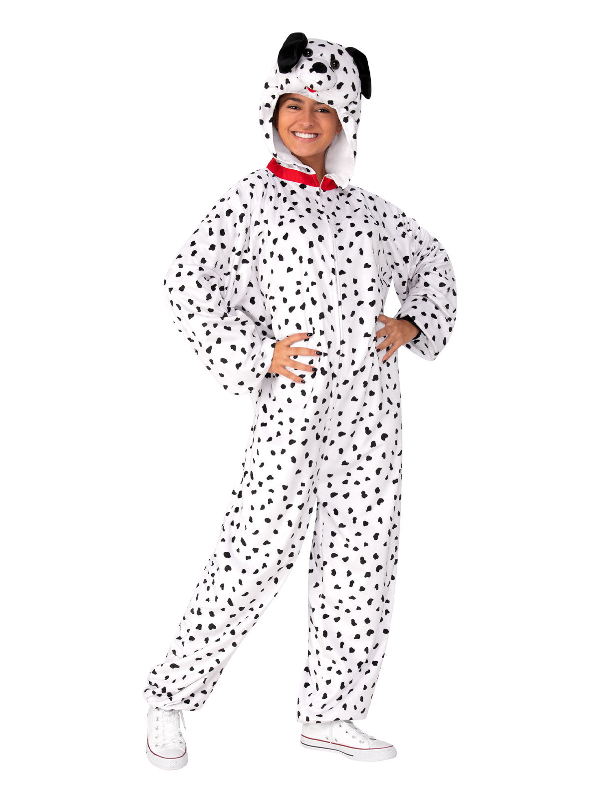 DALMATIAN FURRY ONESIE COSTUME, ADULT - Side