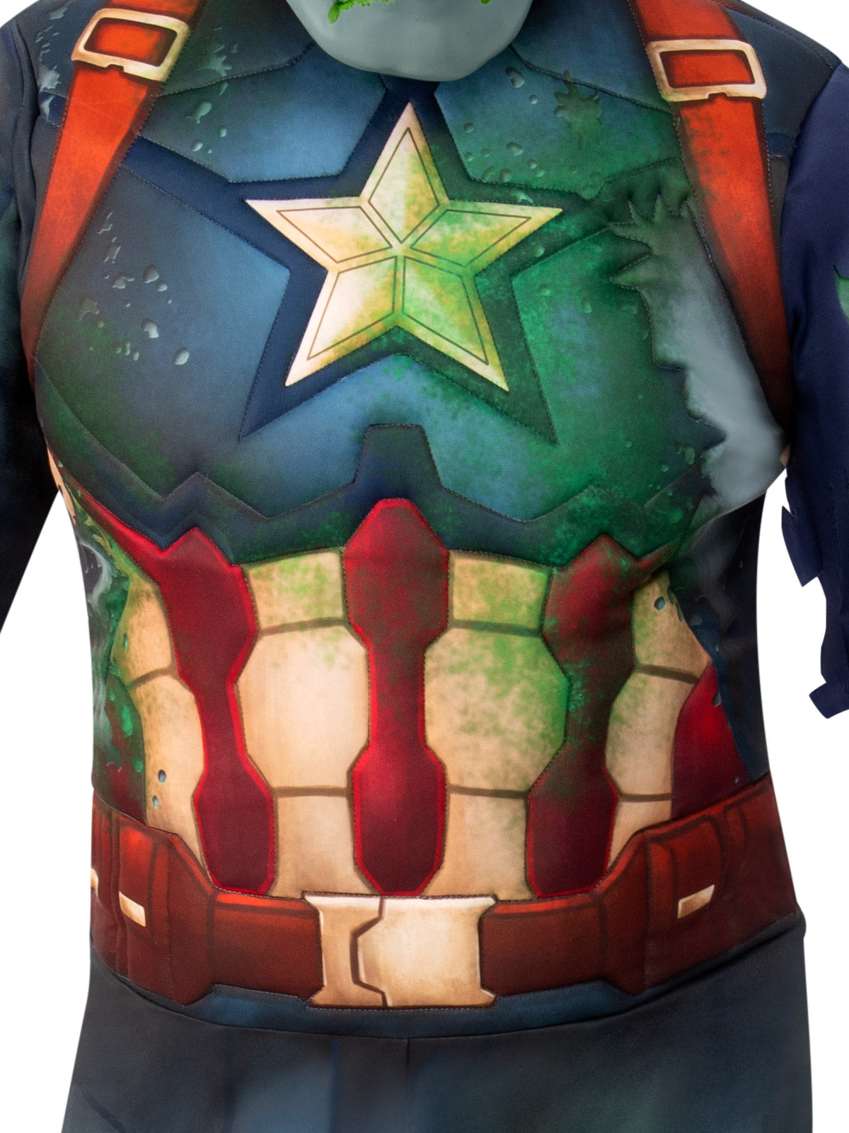 CAPTAIN AMERICA ZOMBIE DELUXE COSTUME, TEEN - Side