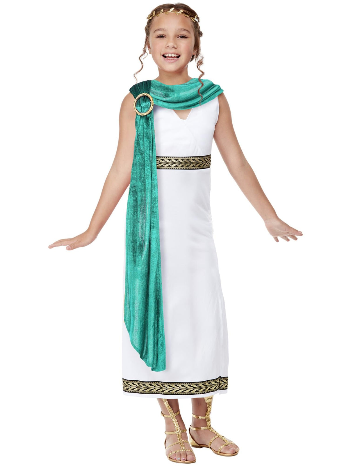 GIRLS DELUXE ROMAN EMPIRE TOGA COSTUME - Side