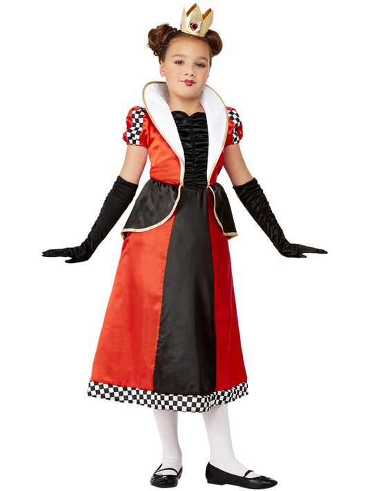 QUEEN OF HEARTS DELUXE COSTUME, CHILD - Front