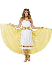 GOLD GRECIAN DELUXE CAPE, ADULT - Front