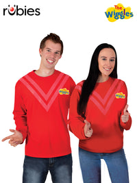 THE WIGGLES RED COSTUME TOP, ADULT - Front