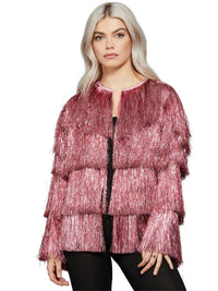 FEVER TINSEL FESTIVAL JACKET, PINK - S-M - Front