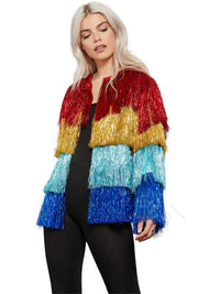 FEVER TINSEL FESTIVAL JACKET, RAINBOW - S-M - Back