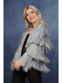 FEVER TINSEL FESTIVAL JACKET, SILVER - Back